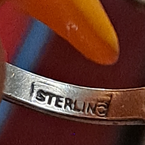 Turquoise Green Sterling Silver Stamped Native American Ring - Picture 6 of 9